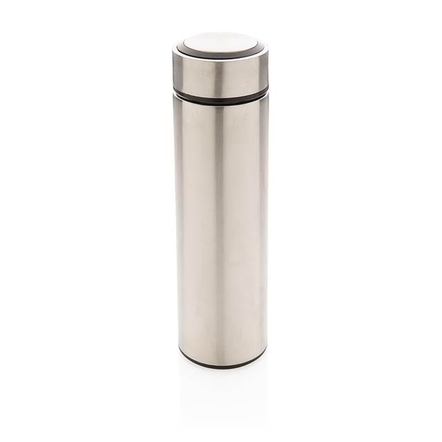 Vacuum stainless steel bottle, silver - silver