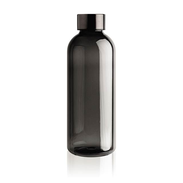 Leakproof water bottle with metallic lid, black - black