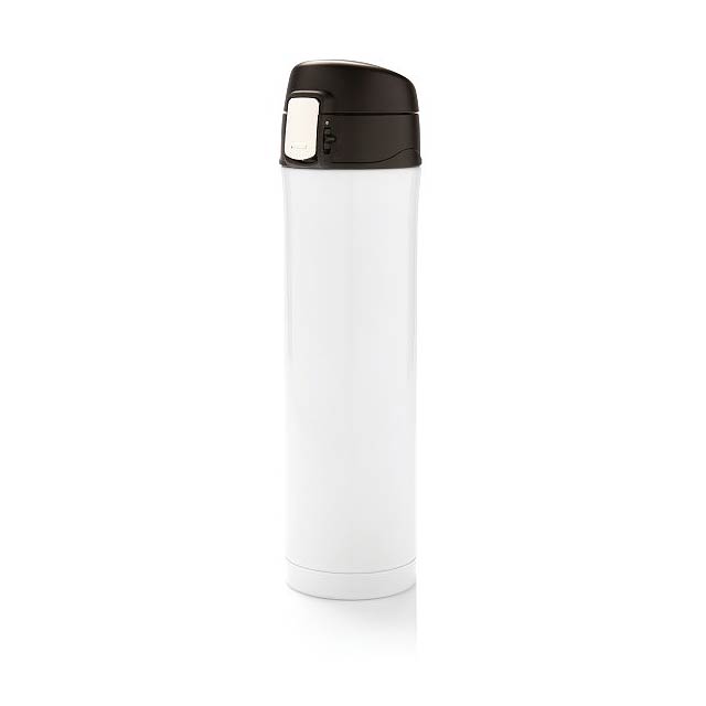 Easy lock vacuum flask, white/black - white