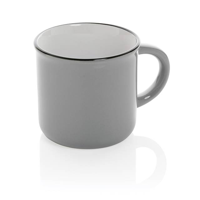 Vintage ceramic mug, grey - grey