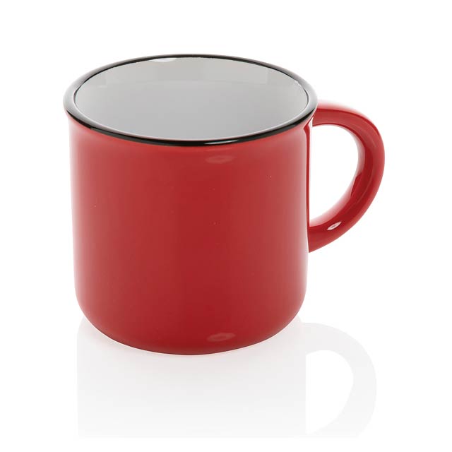 Vintage ceramic mug, red - red