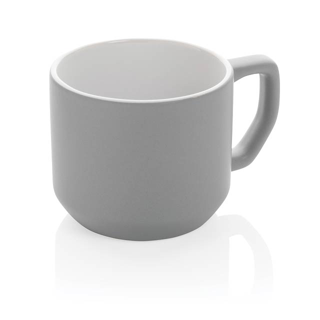 Ceramic modern mug, grey - grey