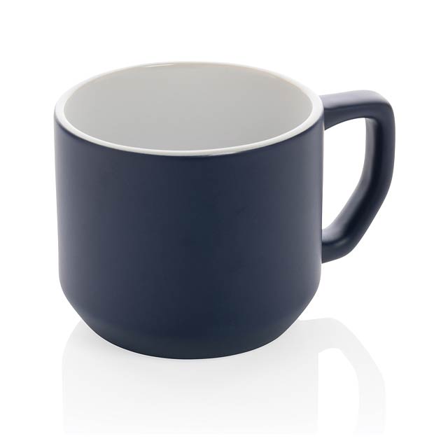 Ceramic modern mug, navy - blue
