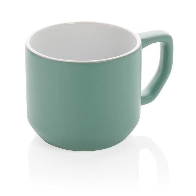 Ceramic modern mug, green - green