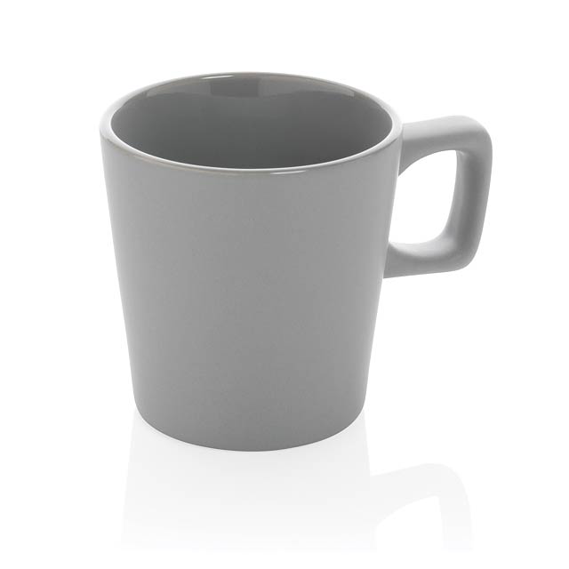 Ceramic modern coffee mug, grey - grey