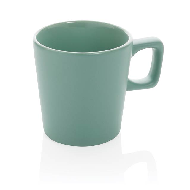 Ceramic modern coffee mug, green - green