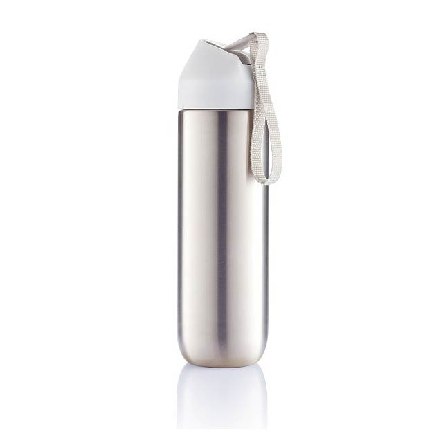 Neva water bottle metal 500ml, white/grey - white