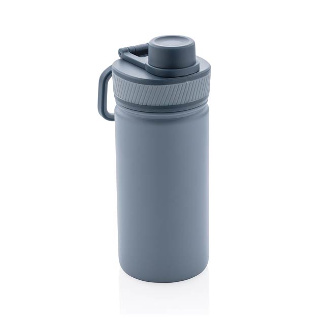 Vacuum stainless steel bottle with sports lid 550ml, blue - blue