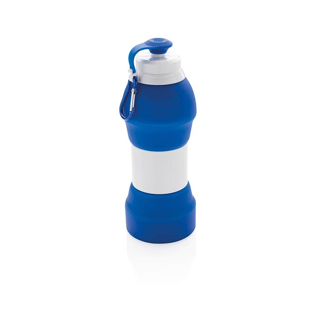 Foldable silicone sports bottle - blue