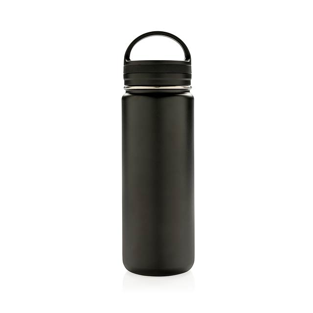 Vacuum insulated leak proof wide mouth bottle - black