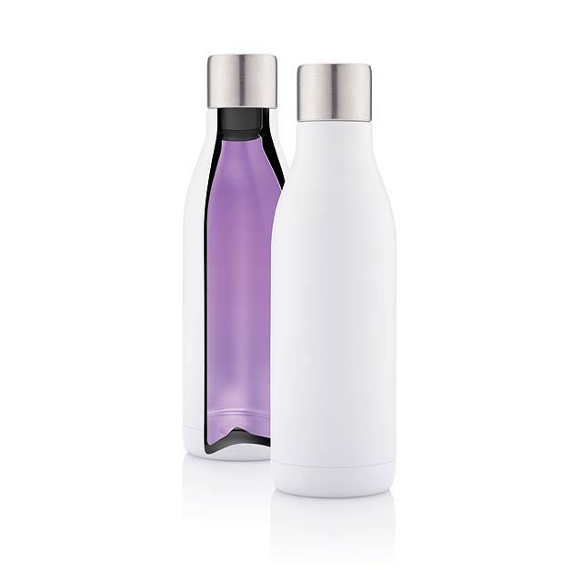 UV-C sterilizer vacuum stainless steel bottle, white - white