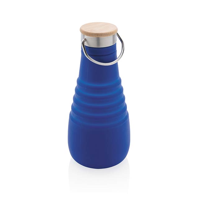 Leakproof silicon foldable bottle, blue - blue