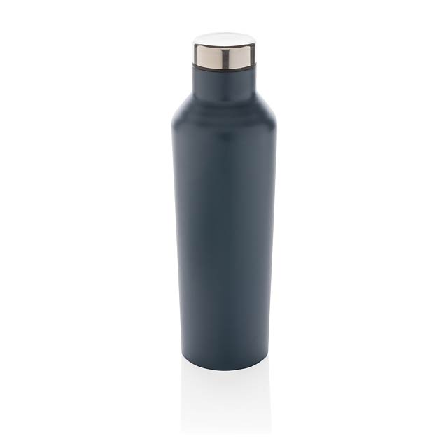 Modern vacuum stainless steel water bottle, blue - blue