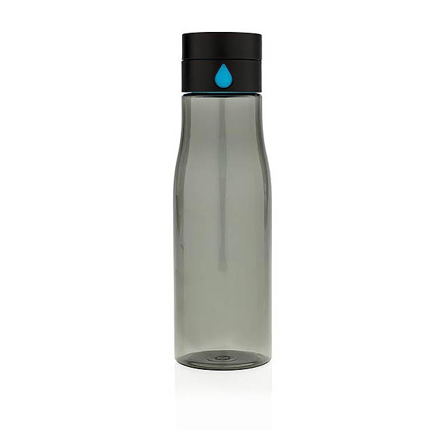 Tritanová láhev Aqua sledující pitný režim - čierna