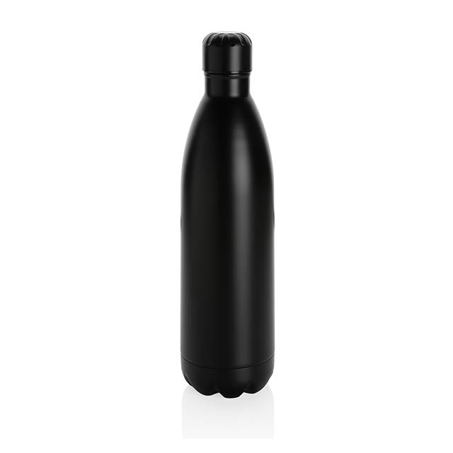 Solid color vacuum stainless steel bottle 1L, black - black