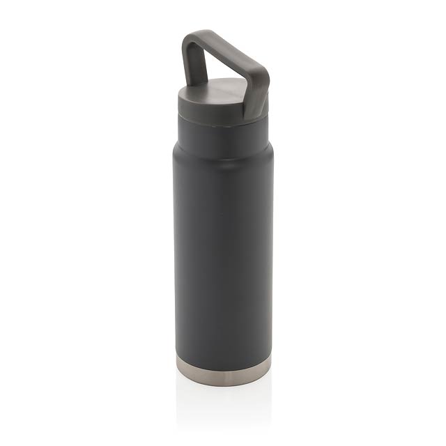 Leakproof vacuum on-the-go bottle with handle, grey - grey