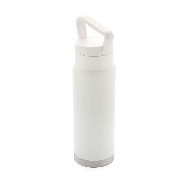 Leakproof vacuum on-the-go bottle with handle, white - white