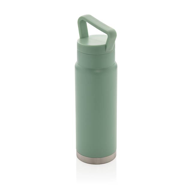 Leakproof vacuum on-the-go bottle with handle, green - green