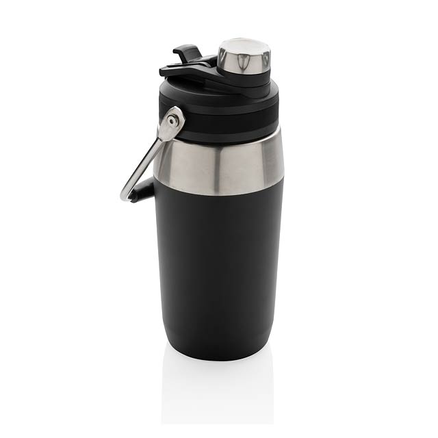 Vacuum stainless steel dual function lid bottle 500ml, black - black