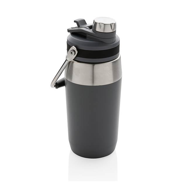 Vacuum stainless steel dual function lid bottle 500ml, grey - black