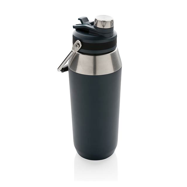 Vacuum stainless steel dual function lid bottle 1L, navy - blue