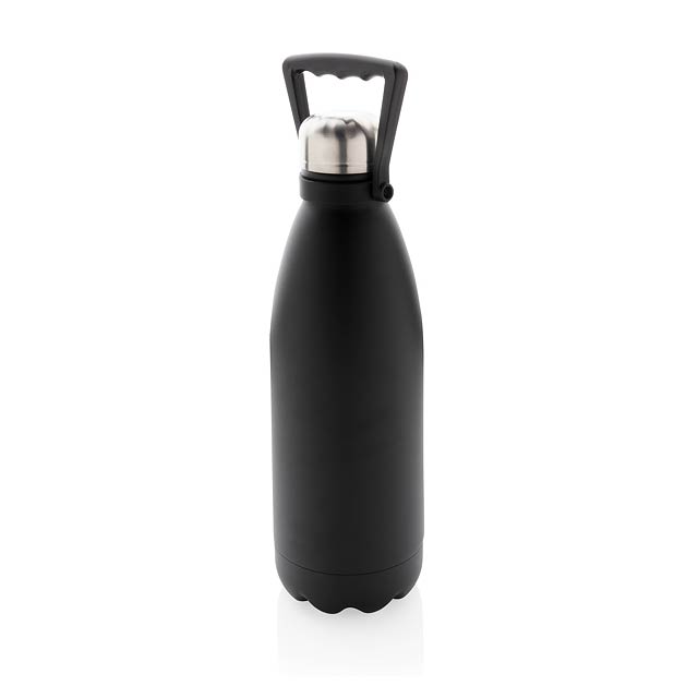 ​Large vacuum stainless steel bottle 1.5L, black - black