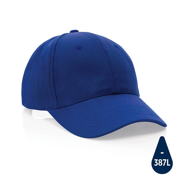 Impact AWARE™ 6 panel 280gr Recycled cotton cap, blue - blue