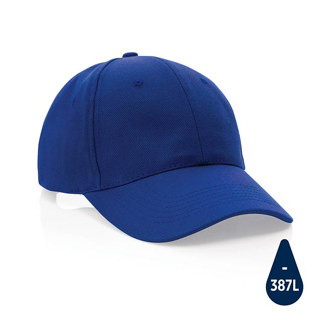 Impact 6 Panel Kappe aus 280gr rCotton mit AWARE™ Tracer, bl - blau