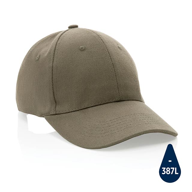 Impact AWARE™ 6 panel 280gr Recycled cotton cap, green - green