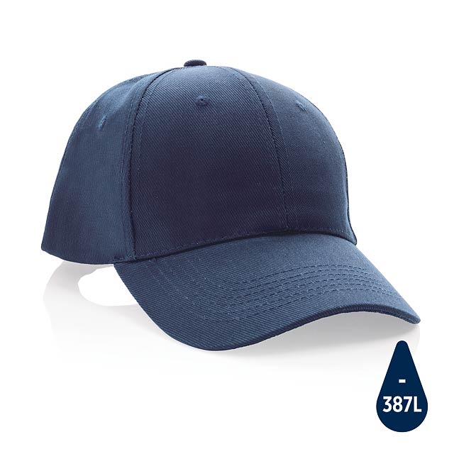 Impact AWARE™ 6 panel 280gr Recycled cotton cap, navy - blue