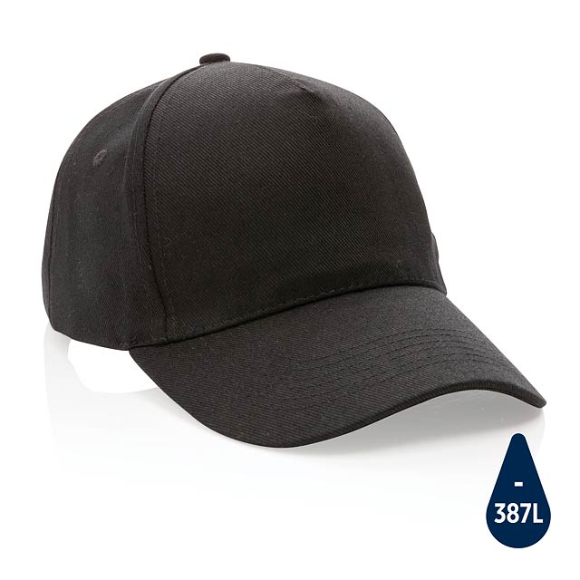 Impact 5 Panel Kappe aus 280gr rCotton mit AWARE™ Tracer, sc - schwarz