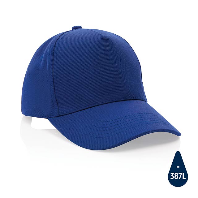 Impact 5panel 280gr Recycled cotton cap with AWARE™ tracer, - blue