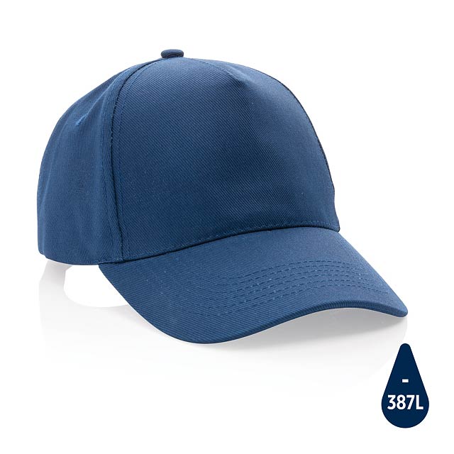 Impact 5 Panel Kappe aus 280gr rCotton mit AWARE™ Tracer, na - blau