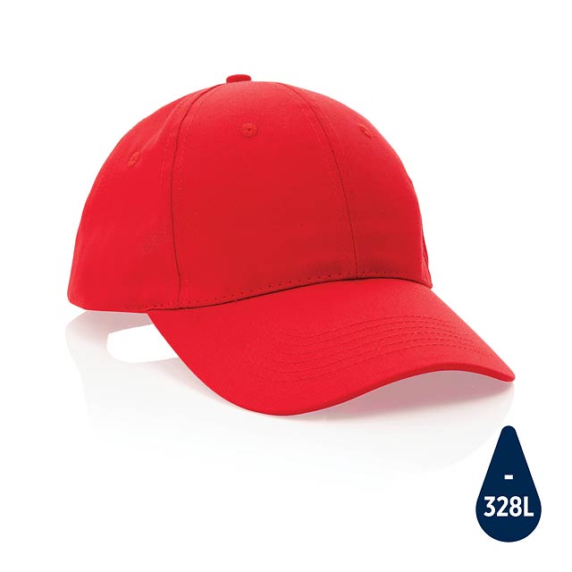 Impact 6 Panel Kappe aus 190gr rCotton mit AWARE™ Tracer, ro - Rot