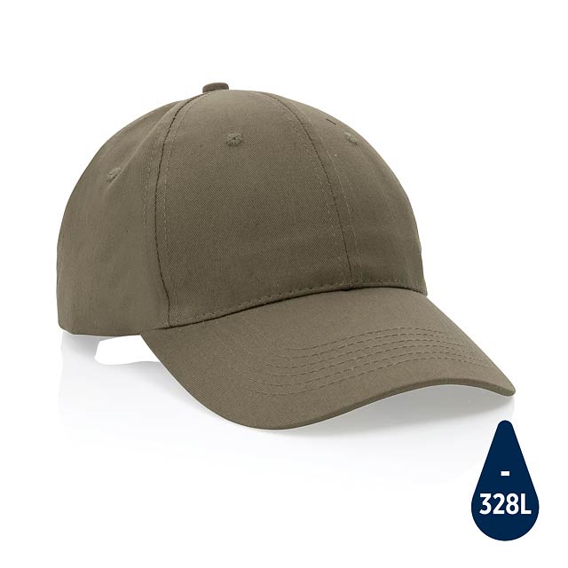 Impact 6 panel 190gr Recycled cotton cap with AWARE™ tracer, - green