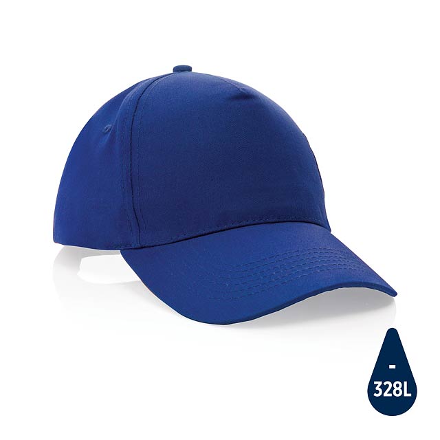 Impact 5 Panel Kappe aus 190gr rCotton mit AWARE™ Tracer, bl - blau