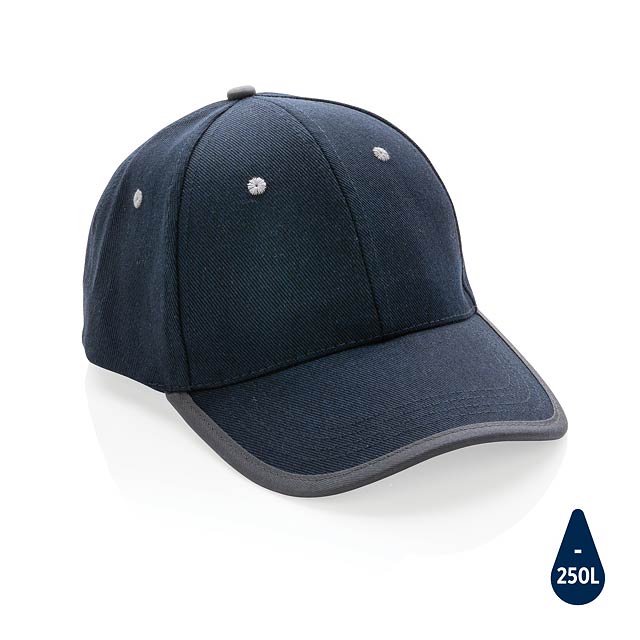 Impact AWARE™ 280gr Brushed rCotton 6 Panel Kontrast-Cap, na - blau