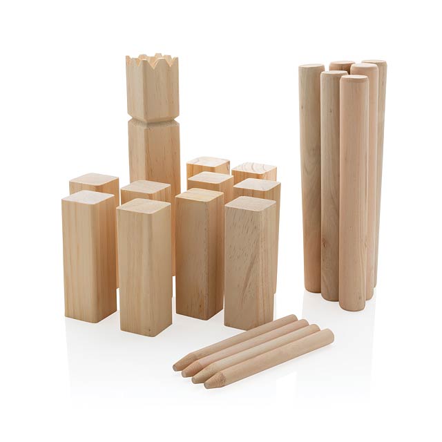 Wooden kubb set, brown - brown