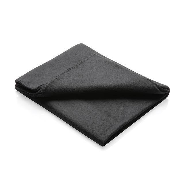 Fleecová deka v pytlíku, černá - čierna