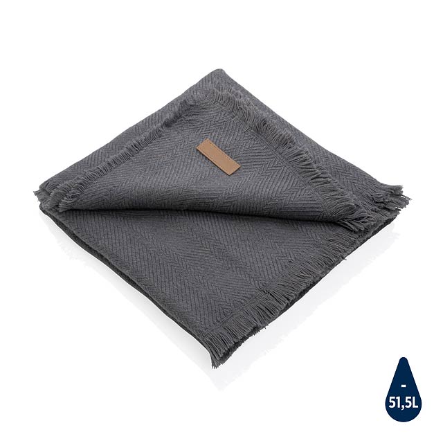 Tkaná deka Ukiyo 130 x 150cm z Polylana® AWARE™, šedá - šedá