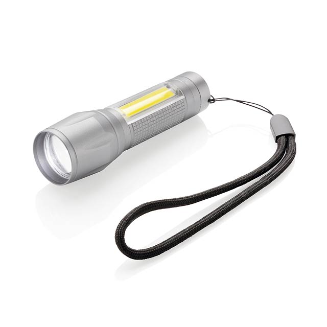 3W LED svítilna s COB světlem - šedá