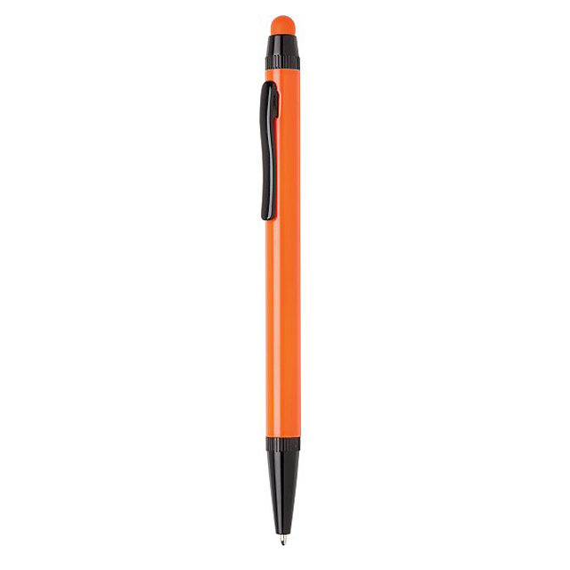 Aluminium slim stylus pen, orange - orange