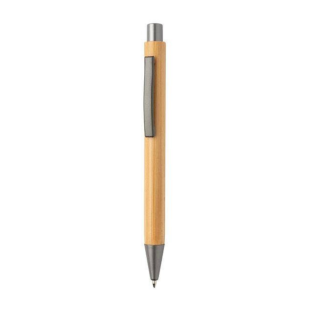 Slim design bamboo pen, brown - brown