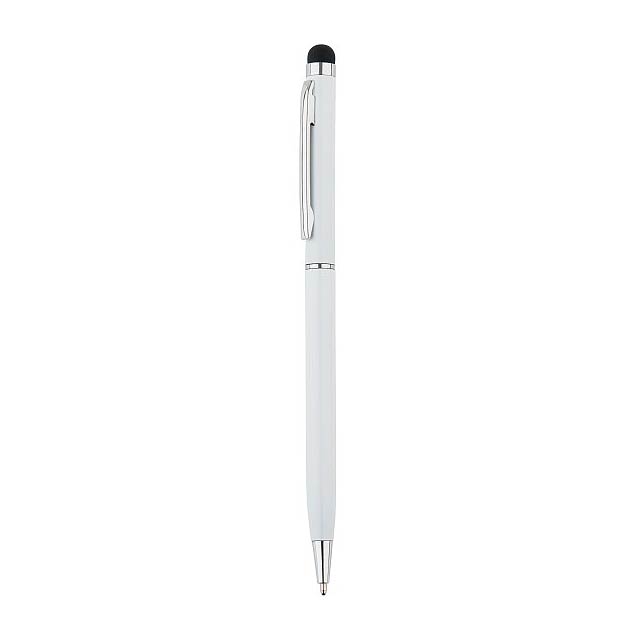 Tenké kovové stylusové pero, bílá - bílá