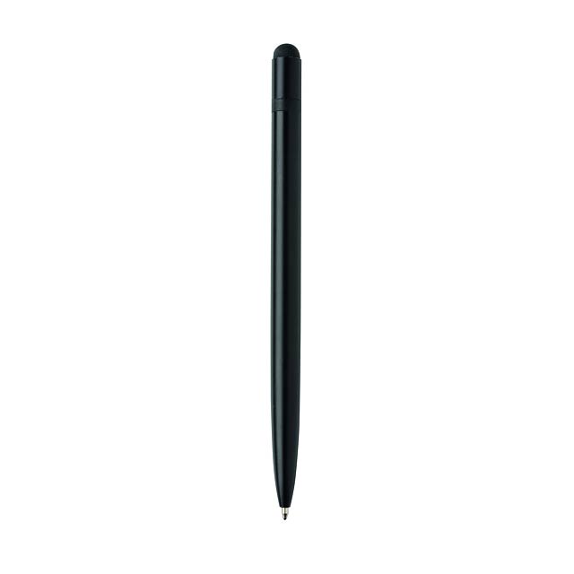Tenké hliníkové stylusové pero - čierna