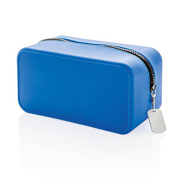 Leak proof silicone toiletry bag - blue