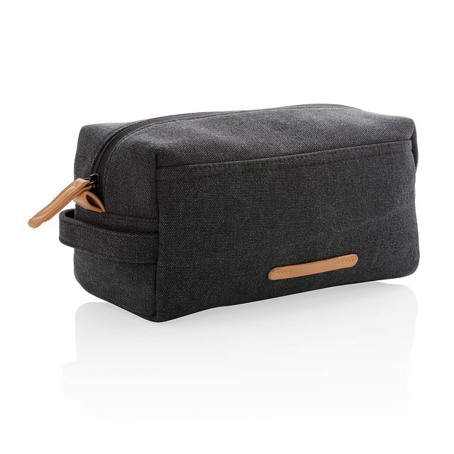 Canvas toiletry bag PVC free - black