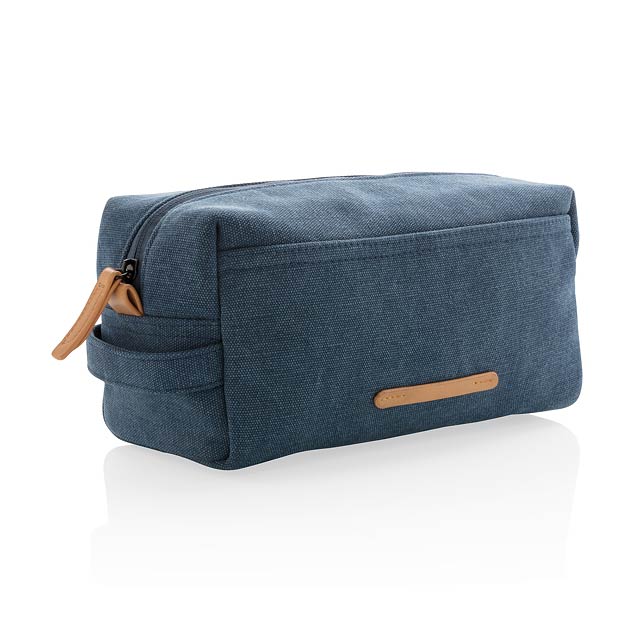 Canvas toiletry bag PVC free - blue