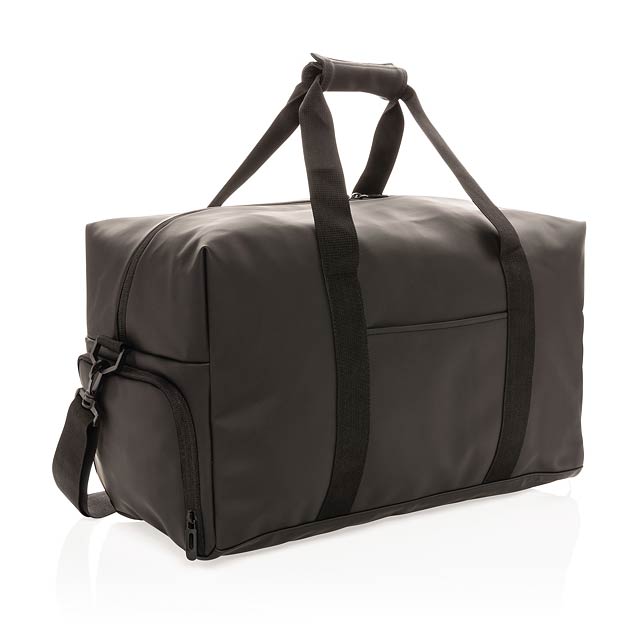 Smooth PU weekend duffel, black - black