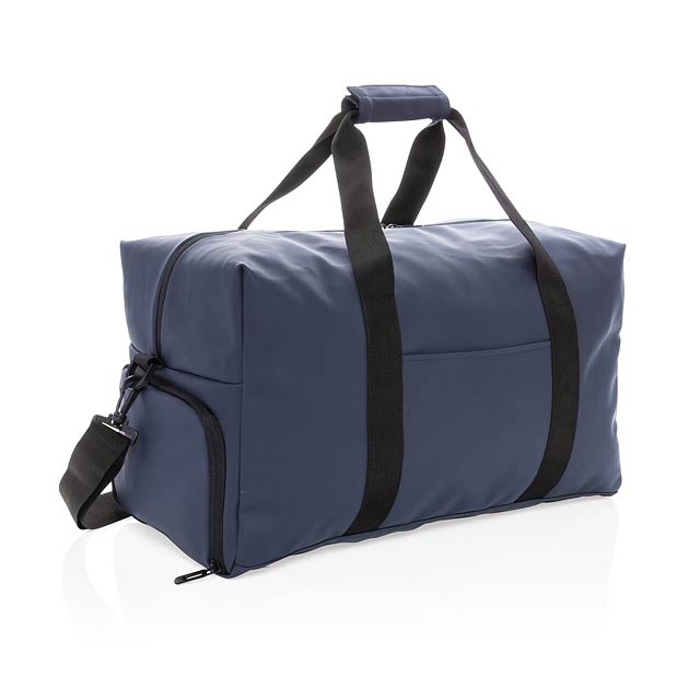 Schicke PU Wochenendtasche, navy blau - blau